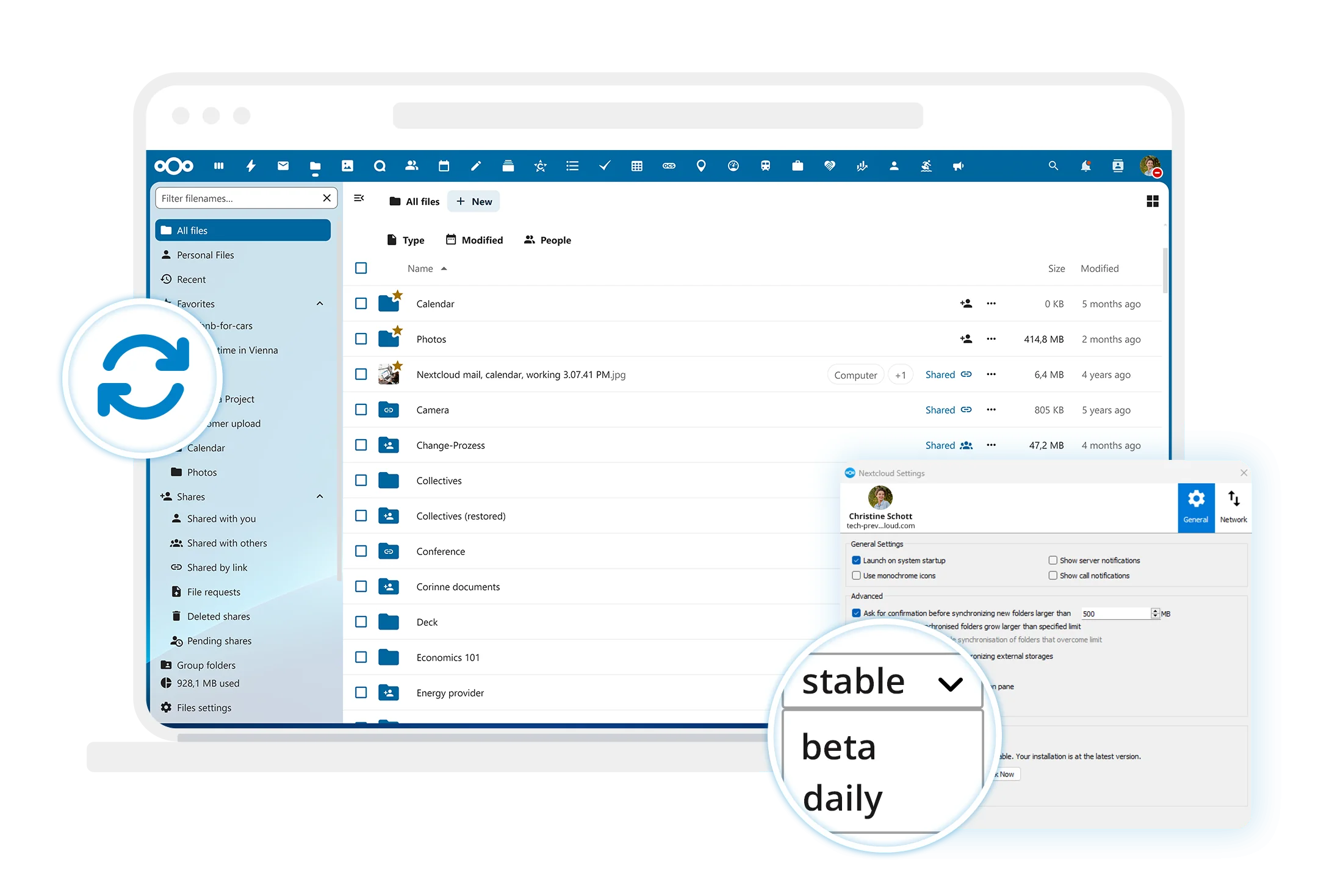 Nextcloud desktop interface