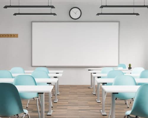 Classroom with digital whiteboard