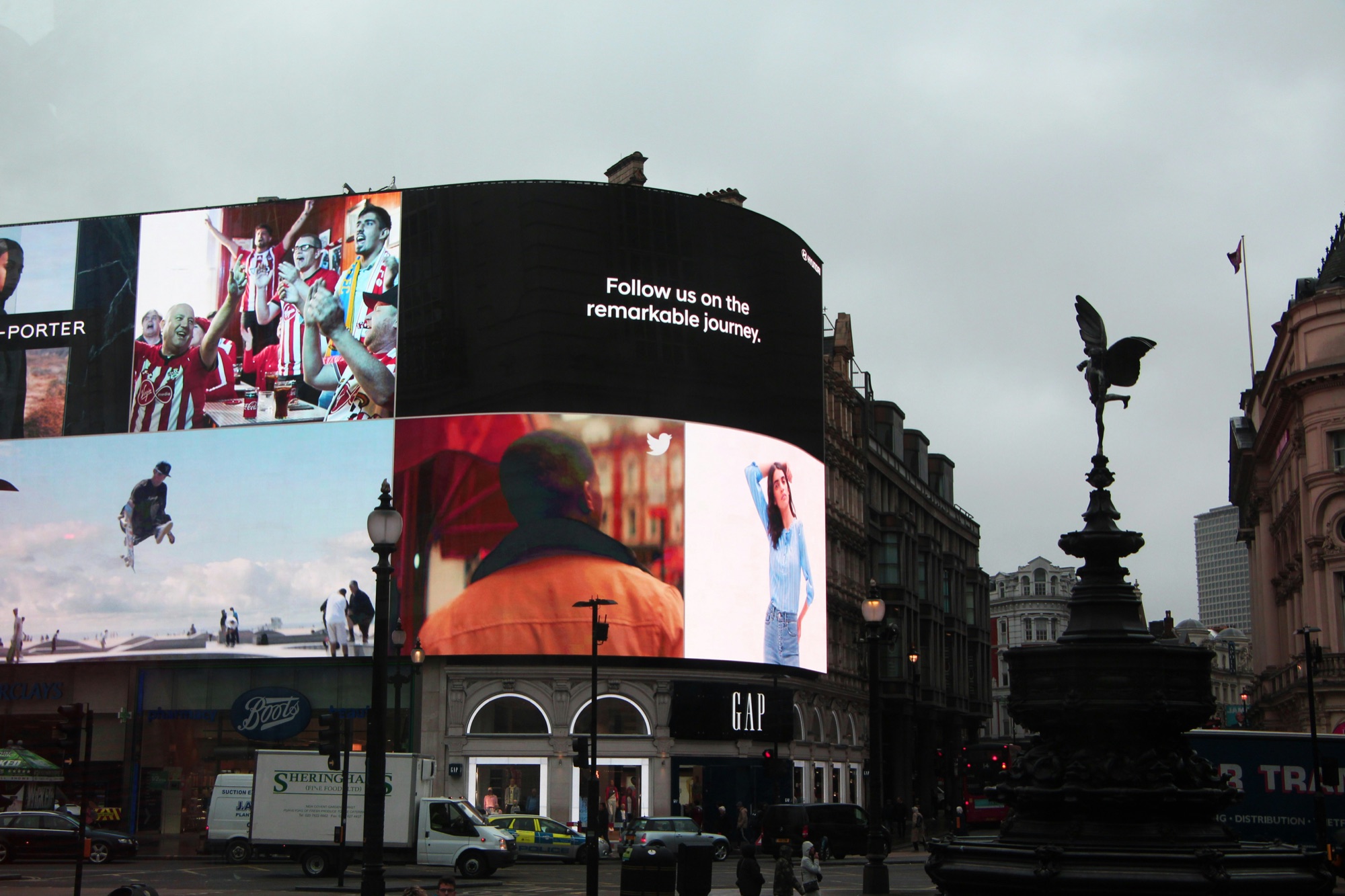 Digital out-of-home billboards at Piccadilly Circus, London